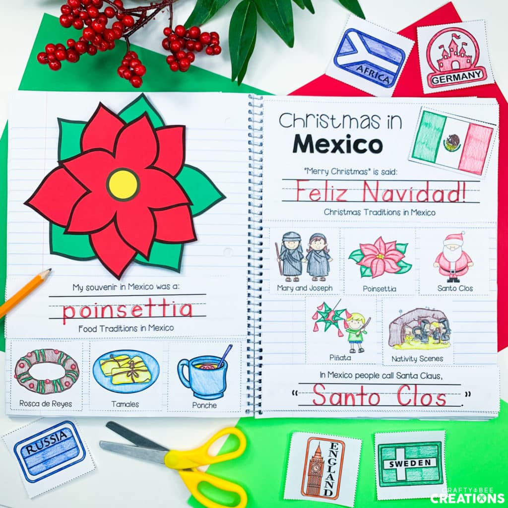 Christmas around the world interactive notebook activities.
