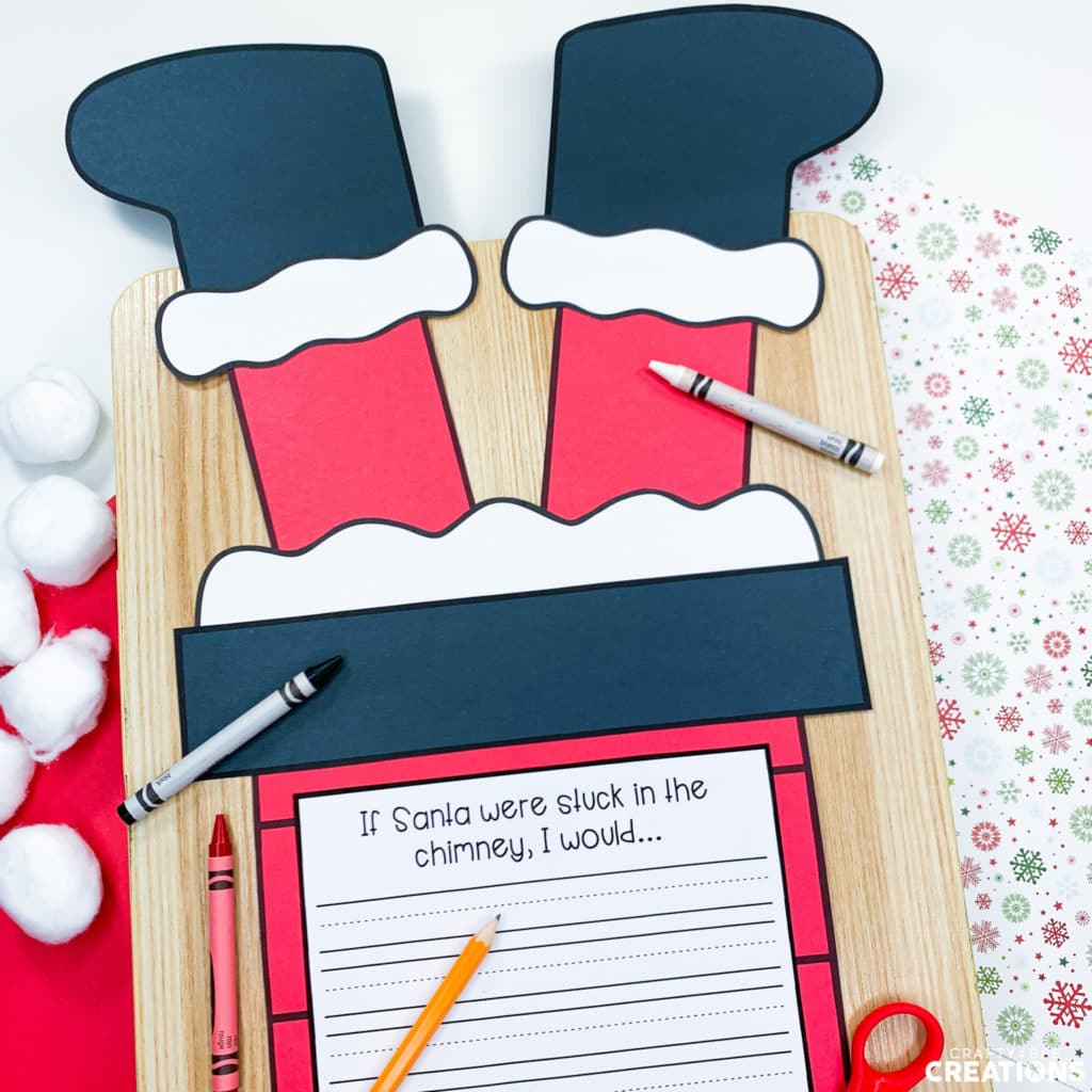Santa in the Chimney Craft and Writing Activity for kids.